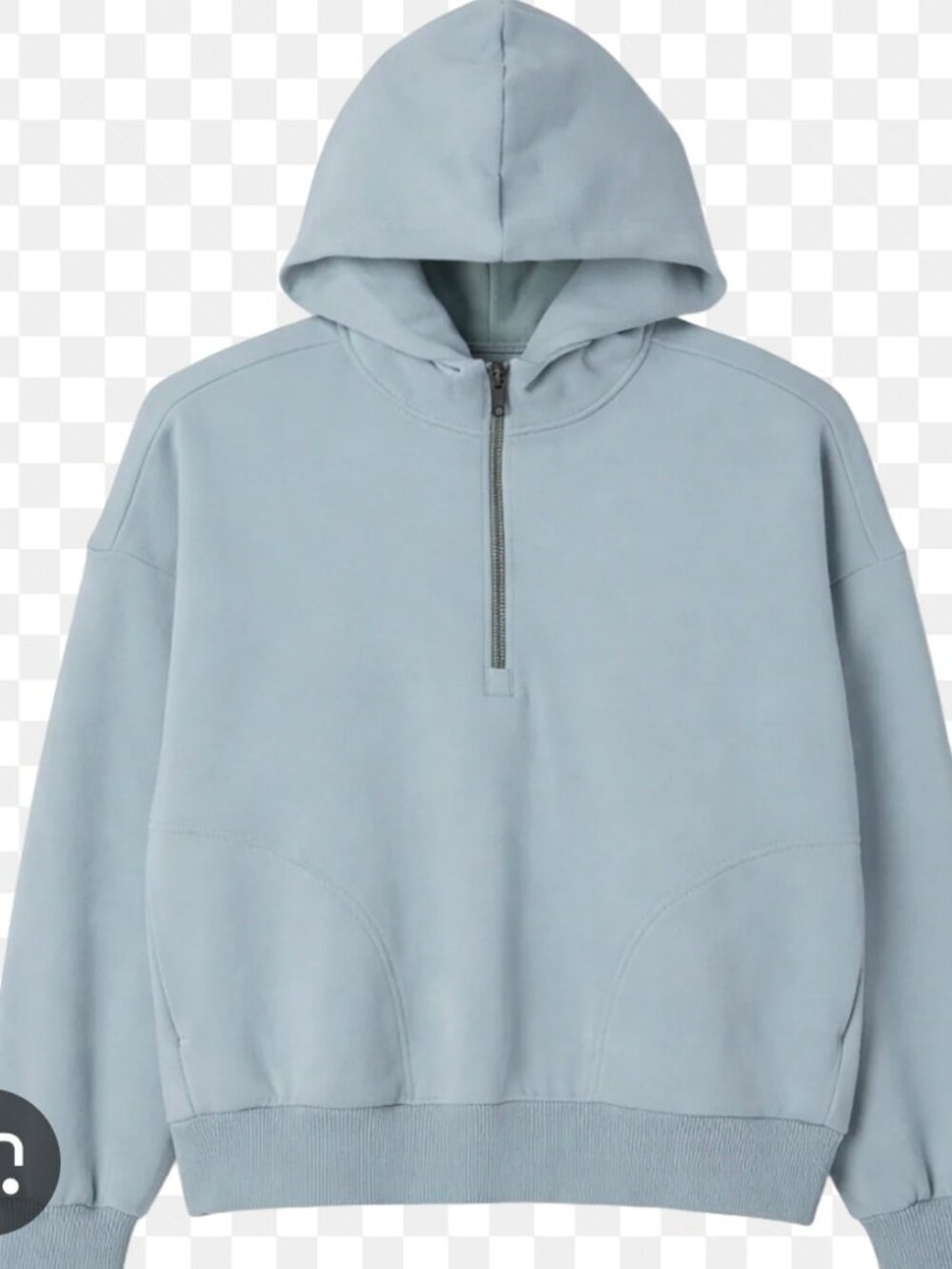 Vuori Restore Relaxed Fit Half Zip Hoodie in Blue Haze